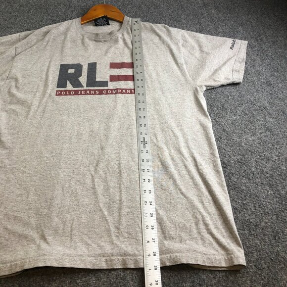 Vintage Polo Jeans Ralph Lauren Shirt Mens Medium Gray Short Sleeve Logo 90s Y2K - Picture 5 of 8